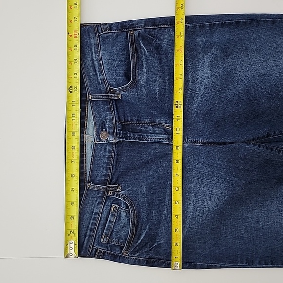 Old  Navy Original Mid Rise Denim Dark Wash Blue Faded Jeans Size 10 Long - Picture 12 of 14
